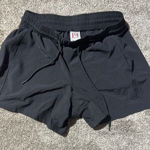 Avalanche Black Athletic Shorts Lightweight Elastic Waist
